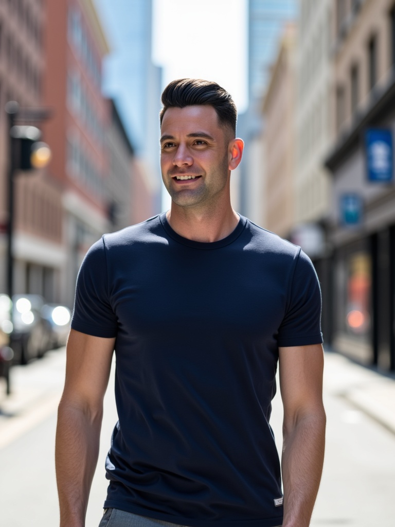 Bryan J. Hayes walking through the city